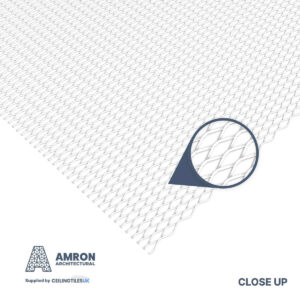 Amron Zircon Lay In Mesh Ceiling Panel RB35 - 600 x 600mm - RAL9010 White