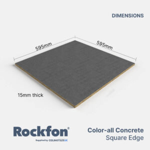 Rockfon Color-all Concrete 600 x 600mm Square Edge Ceiling Tiles