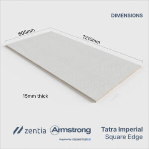 Armstrong Tatra Imperial Board (BP755U4B) 1220 x 610mm - 4ft x 2ft Square Edge Ceiling Tiles