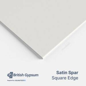 British Gypsum Satin Spar (Wipeable) 600 x 600mm Square Edge Ceiling Tiles (10/Box)