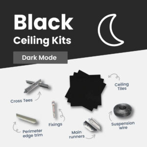 Black Suspended Ceiling Kit - Elevate EasyCare Black 600x600mm Square Edge